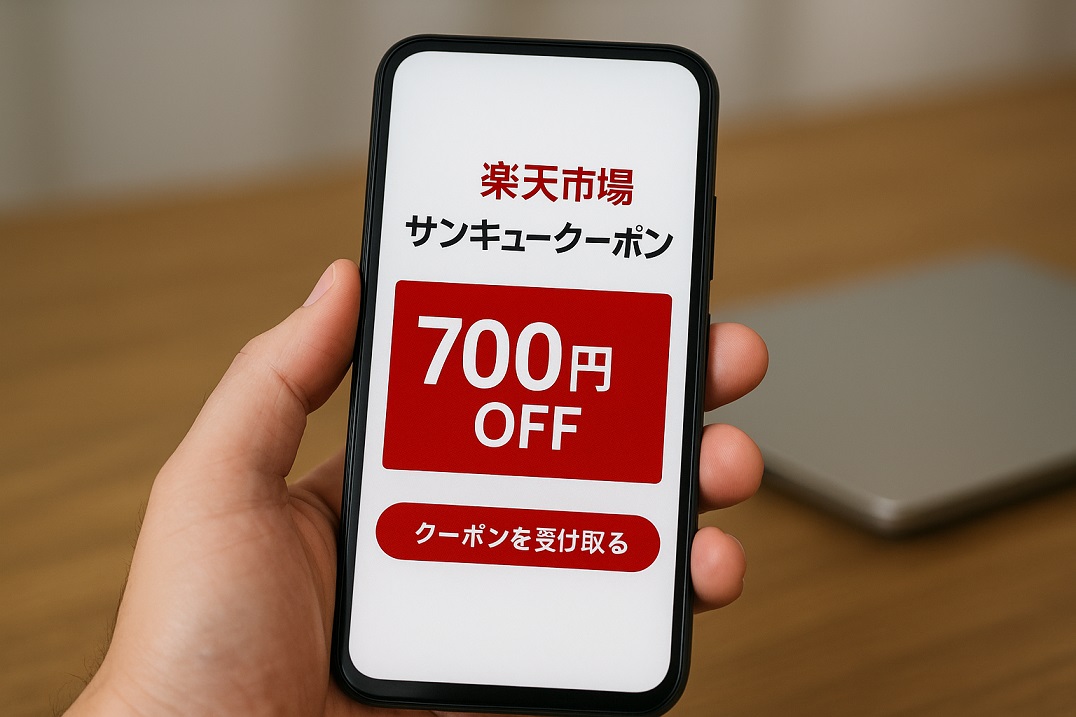 楽天市場サンキュークーポン700円OFFのスマホ画面